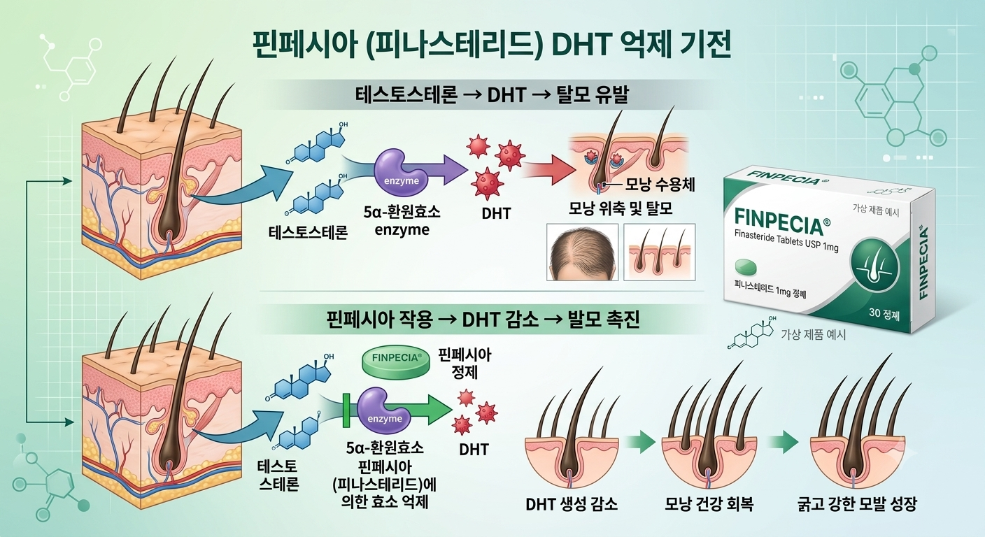 핀페시아 직구 피나스테리드 1mg DHT 작용 원리